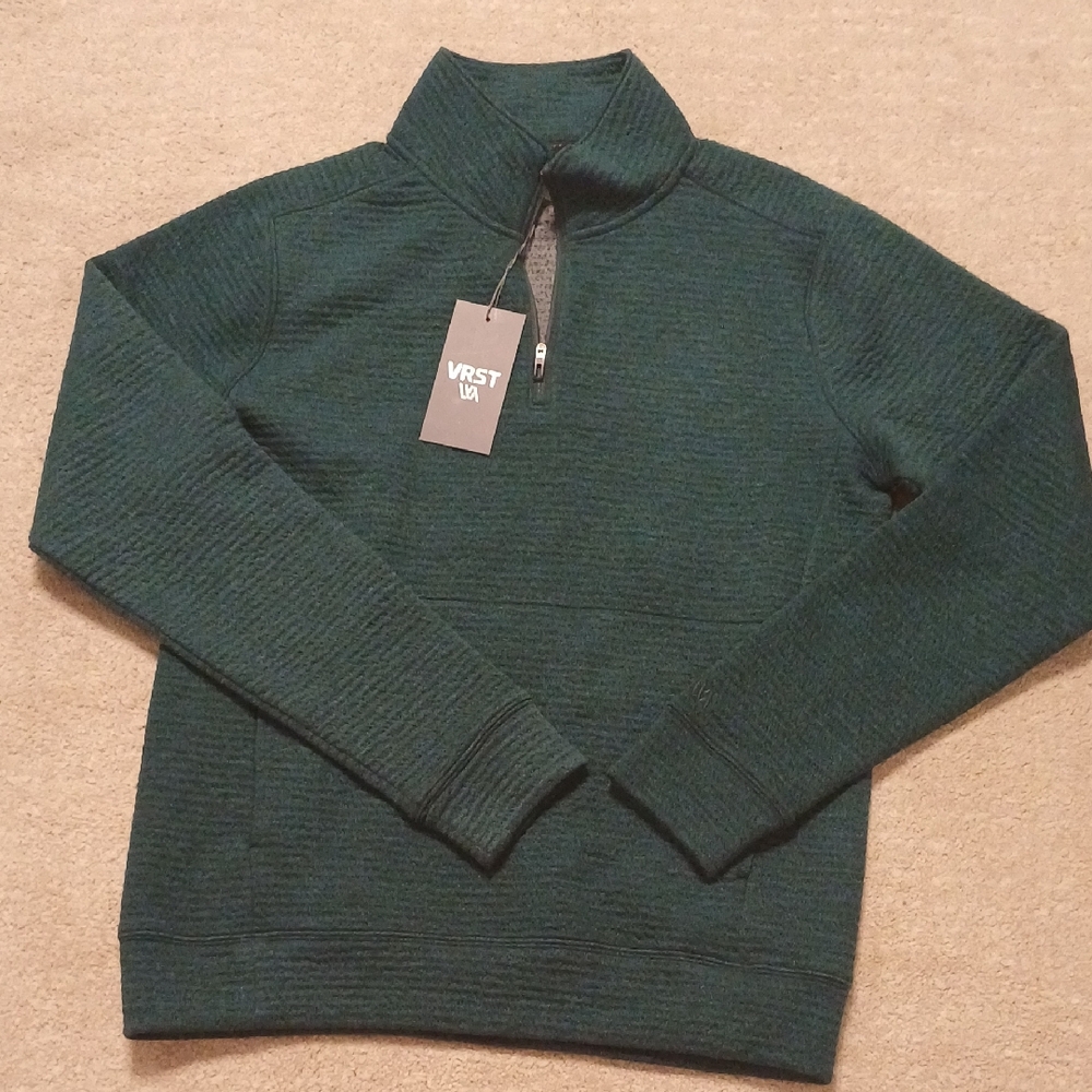 VRST Men's Forest Green Zip-Up Sweater